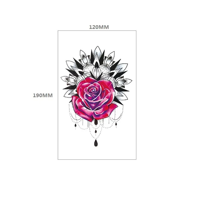 Waterproof And Long lasting Totem plain Flower Dark Black Rose Flower Tattoo Stickers Spot Customization Tbs8030 - Shop at LoveMi