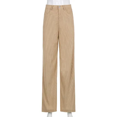 Corduroy Mopping The Floor Drape Wide Leg Casual Trousers Women's Autumn European And American New Women's Clothing Skin Color M - Shop at LoveMi