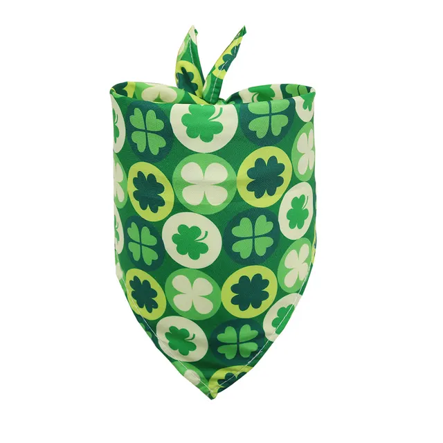 St. Patrick'S Day Pet Saliva Towel Clover Pet Triangle Scarf Four Leaf Clover Dog Scarf Pet Accessories Sm Four Leaf Clover Circle - Shop at LoveMi