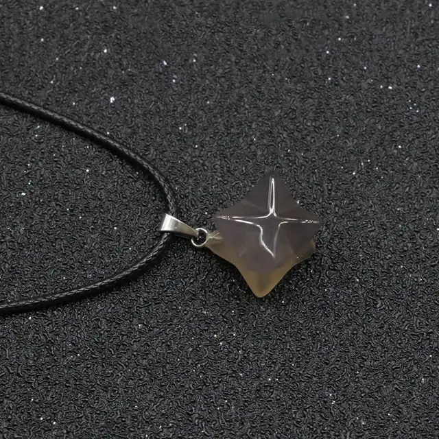 Agate Crystal Tiger'S Eye Agate Giant Satellite Merkabah Pendulum 3D Three Dimensional Six Pointed Star Pendant - Shop at LoveMi