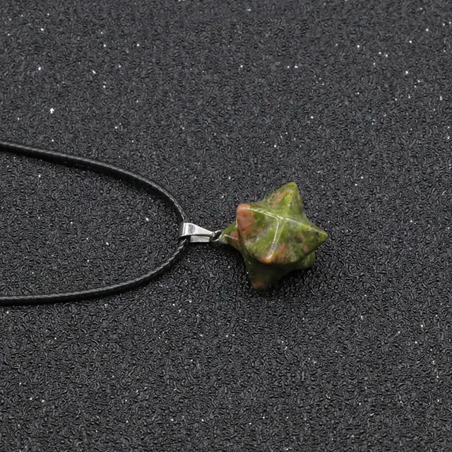 Agate Crystal Tiger'S Eye Agate Giant Satellite Merkabah Pendulum 3D Three Dimensional Six Pointed Star Pendant K - Shop at LoveMi