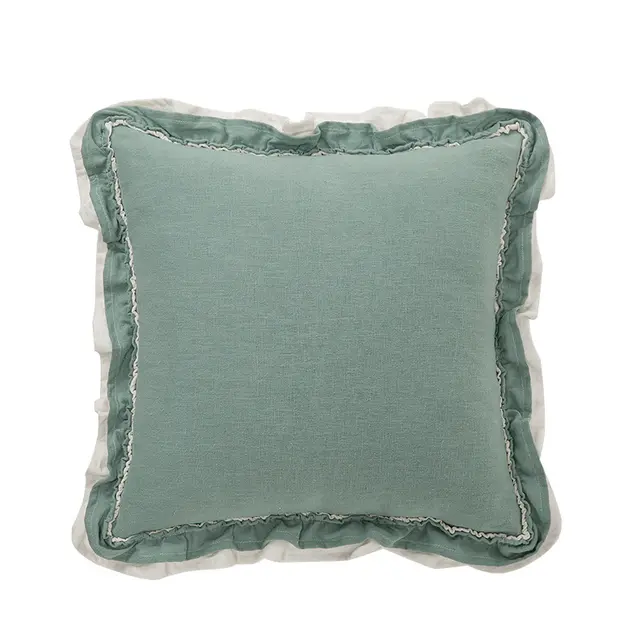 DUNXDECO Cushion Cover Decorative Pillow Case Simple Light Blue - Shop at LoveMi
