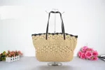 Soft Thin Paper Rope Crochet Straw Bag - Khaki