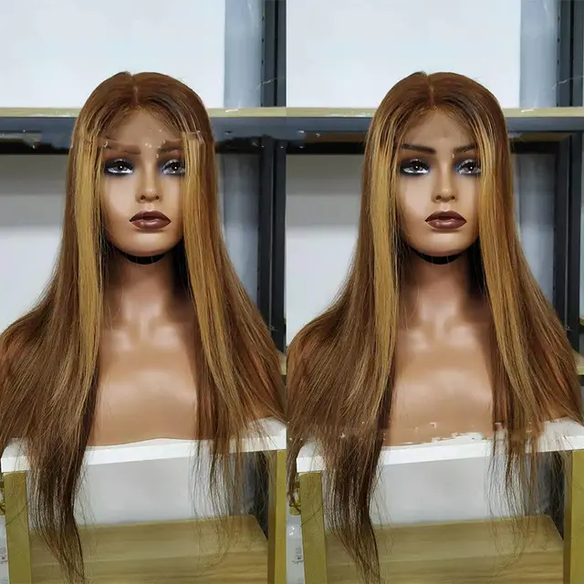 Piano Color P4.27 Brazilian Real Hair Wig Lace Wig 4X4 Straight Lace Front Wig 10Inch.4X4 Wig - Shop at LoveMi