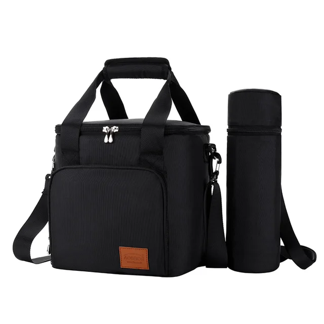 Portable Thermal Lunch Bags For Women Kids Men Fashion Picnic Cooler Lunch Bag Insulated Travel Food Tote Bags Box Black - Shop at LoveMi