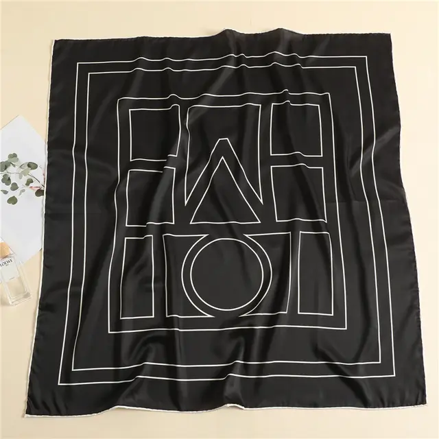 Women'S Square Scarf With Solid Color Scarf Women's square scarf with solid color scarf Black - Shop at LoveMi