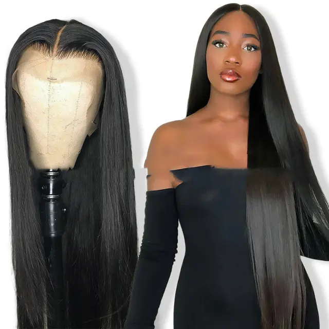 Wig Female Long Straight Hair Long Straight Wigs Africa Fashion Foreign Trade Chemical Fber Headgear Black - Shop at LoveMi