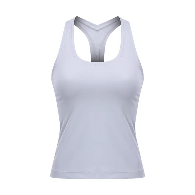 Women's Simple Tight Fitting Yoga Vest Grey - Shop at LoveMi