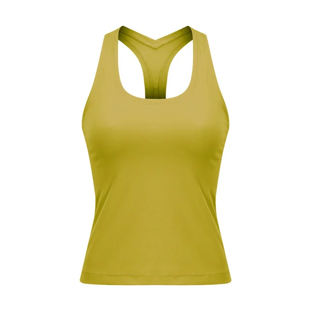 Women's Simple Tight Fitting Yoga Vest Turmeric - Shop at LoveMi