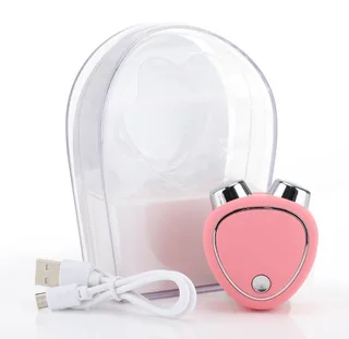 Micro Current Beauty Instrument Roller Instrument Beauty Massager Face - Pink A