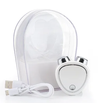 Micro Current Beauty Instrument Roller Instrument Beauty Massager Face - White A