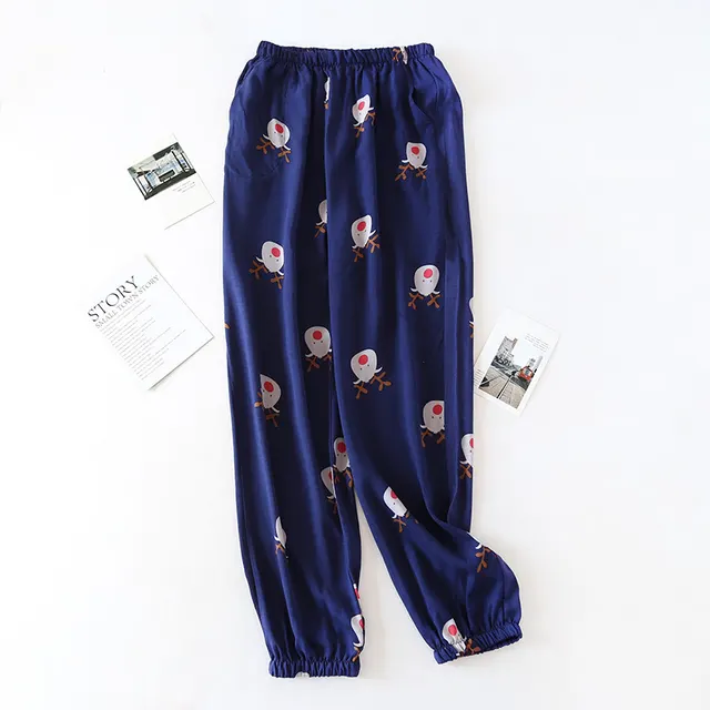 Spring And Summer Cotton Pajamas Ladies Rayon Navy Tree - Shop at LoveMi