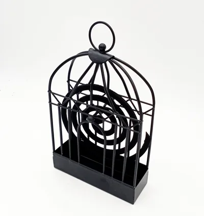 Nordic Style Birdcage Mosquito Coil Holder Golden Mosquito Coil Tray Black Dome Bird - Shop at LoveMi