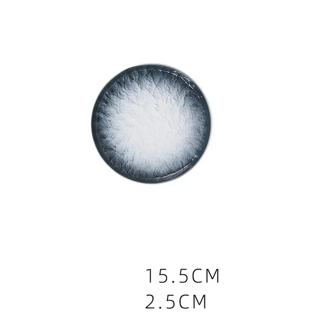 Ceramic Steak Round Flat Plate Home Creative Dish Plate Blue - Shop at LoveMi