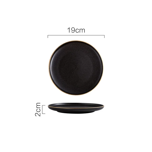 Black Plate, Ceramic Dish, Steak Plate Gold - Shop at LoveMi
