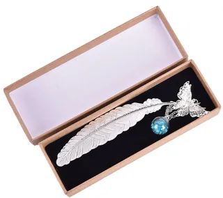 Birthday Gift Girl Creative Boy Girlfriend Classmate Teacher Creative Gift Bookmark Metal Exquisite Gift Bookmark - Silver Blue