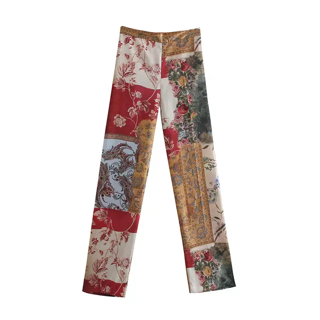 Women'S Ethnic Chiffon Patchwork Collar Print Top Color - Shop at LoveMi