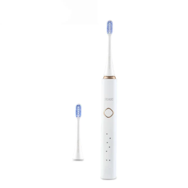 SEAGO Wholesales SG998 Powerful Adult Rechargeable Sonic Electric Toothbrush White - Shop at LoveMi