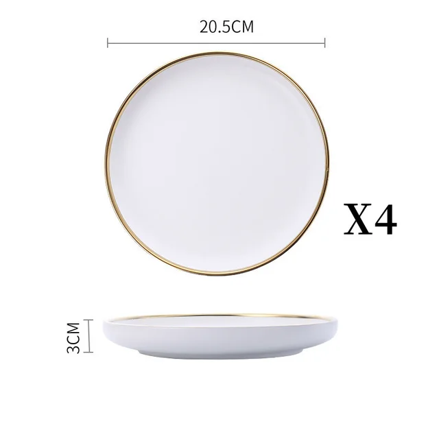 Big Soup Bowl Rice Bowl About Household Ceramic Plate 4Pcs 5Style - Shop at LoveMi