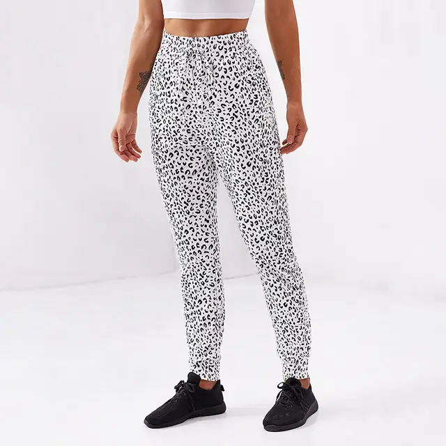 European And American Leopard Print Slim Pants Women White - Shop at LoveMi