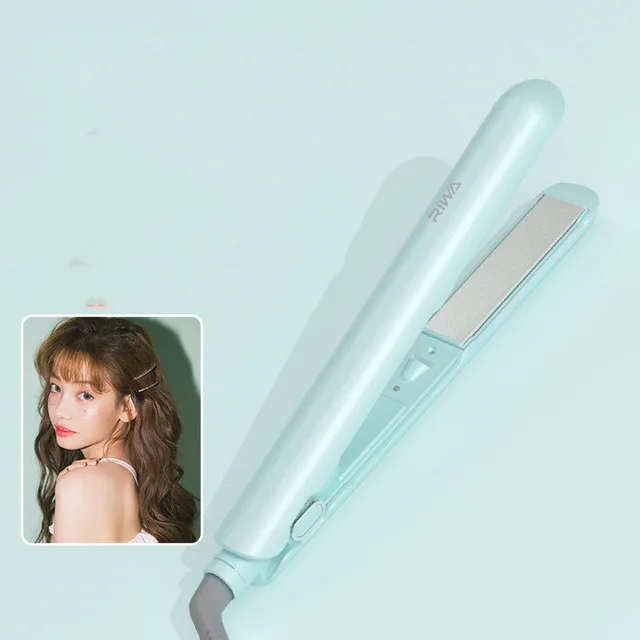 Small Splint Female Straight Hair Curly Hair Negative Ion Curling Iron Straight Clip Small Portable Green - Shop at LoveMi