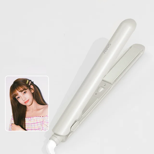 Small Splint Female Straight Hair Curly Hair Negative Ion Curling Iron Straight Clip Small Portable White - Shop at LoveMi