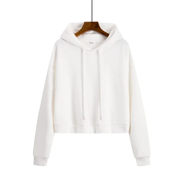 Women's Short Hooded Sweater Loose Thin Long Sleeved Jacket White - Shop at LoveMi