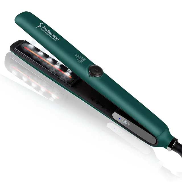 Infrared Steam Spray Splint Curling Hair Straightener Green - Shop at LoveMi