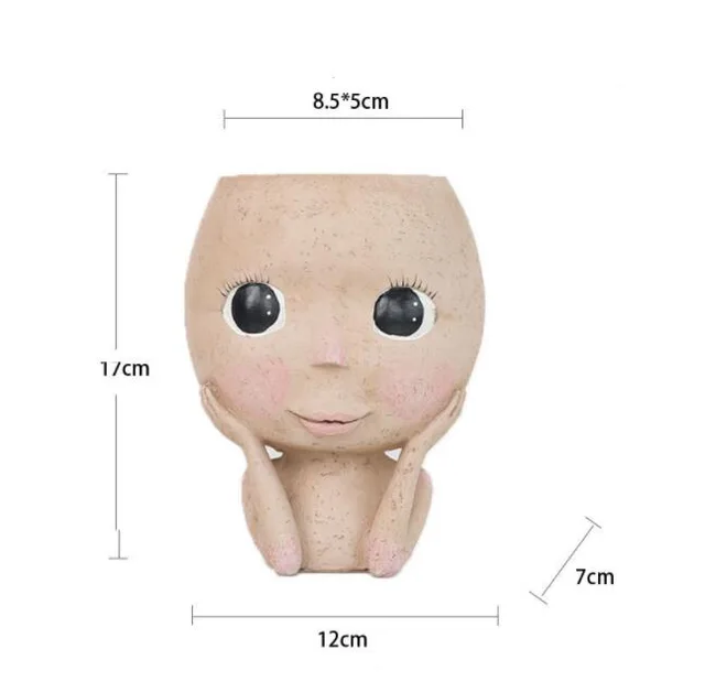 Nordic Creative Art Doll Sculpture Flower Pot Open Eyes Doll - Shop at LoveMi