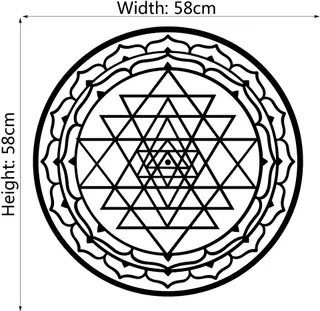 Round Triangle Pattern Sticker Living Room Sleeping - Black