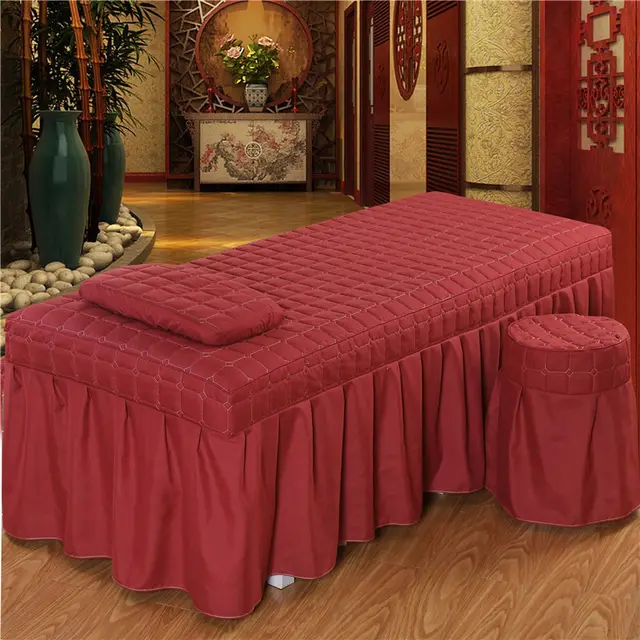 Surging Beauty Bedspreads For Beauty Salons, One piece Spa Clubs Push Oil Bed Cover Wine Red Single Bed Skirt - Shop at LoveMi