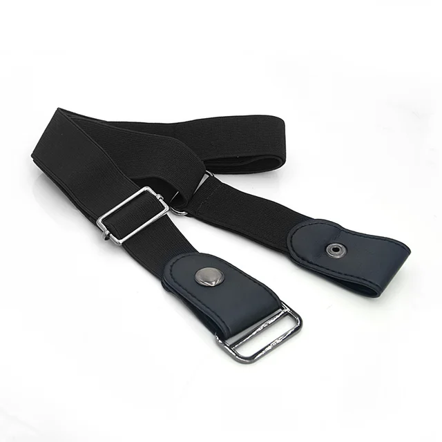 Adjustable Leather Elastic Belt Simple Elastic Invisible Belt All Match Slim Lazy Belt Coffee - Shop at LoveMi