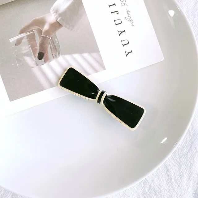 Bow Hairpin Duckbill Clip Korean Hair Accessories Blacka - Shop at LoveMi