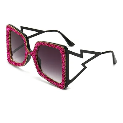 Point drill women sunglasses Gray Flake Purple Diamond - Shop at LoveMi