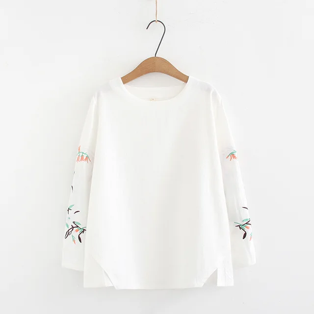Middle Aged Women'S Bottoming Shirt Western Style Long Sleeve T Loose White - Shop at LoveMi