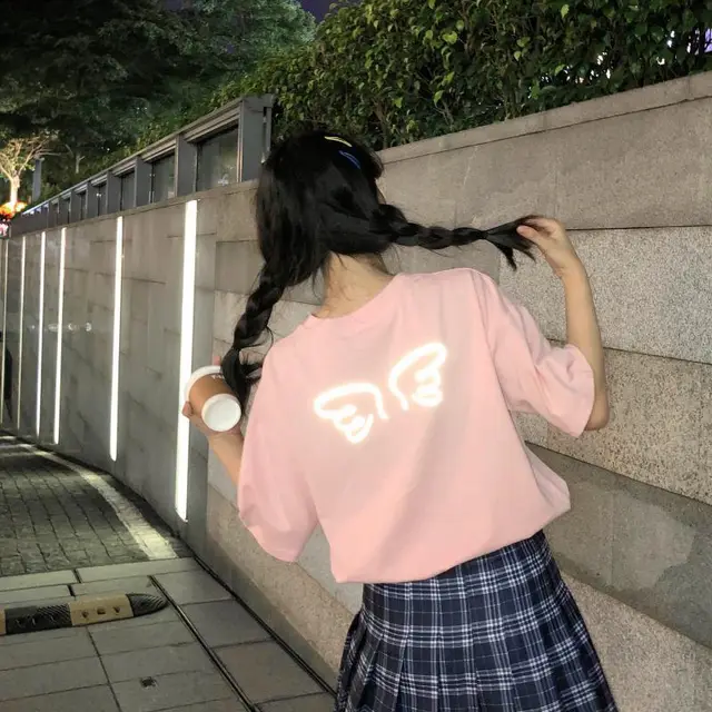 Summer Harajuku Style,Foreign Style, All match Port Style, Lazy Chic Top Tide Pink - Shop at LoveMi