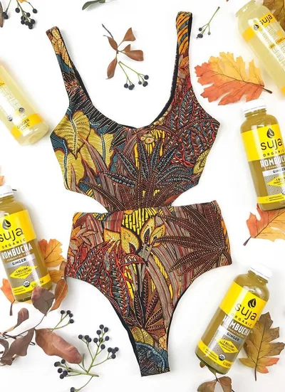 One Piece Swimsuit Sexy Printed Swimming Swimsuit M Picture Color - Shop at LoveMi