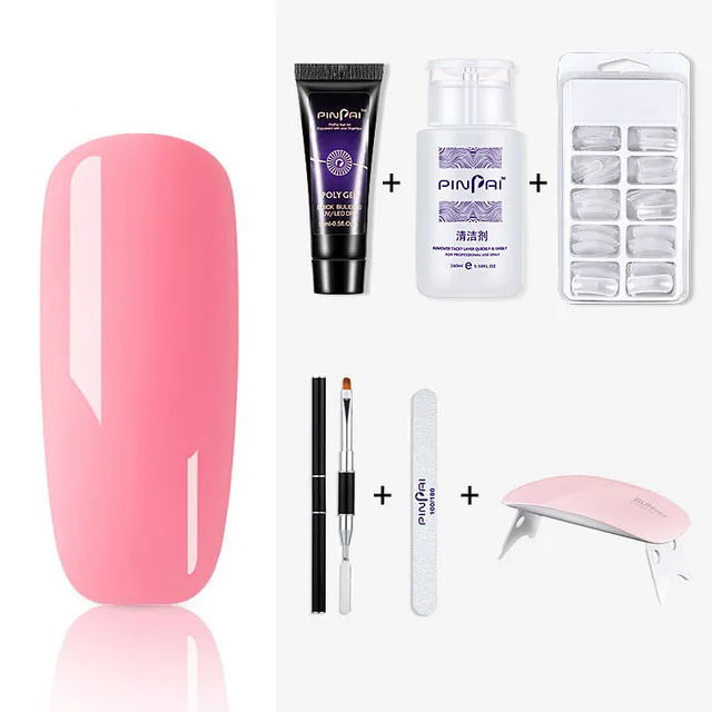 Phototherapy Nail Extension Glue Manicure Free Paper Support Reinforcement Glue Complete Set Of Fast Crystal Glue Nail Mold Tool Set Dark Pink - Shop at LoveMi