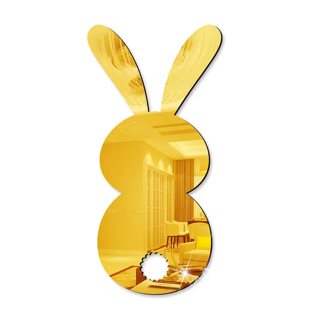 Cross Border Home Love Mirror Wall Stickers Decorative Background Wall Acrylic Mirror Rabbit - Shop at LoveMi