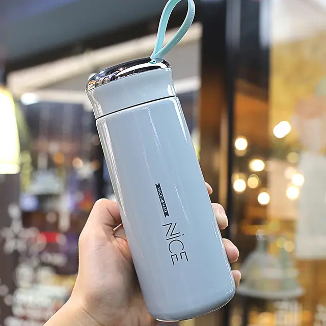 Fashion Ness Glass Liner Water Cup Female Ins Harajuku Style Student Simple Trend Fresh Advertising Gift Cup Blue - Shop at LoveMi