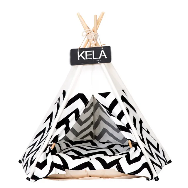 Can Pull Tent Manufacturers Black And Green Stripes Pet Kennel Winter Dog Bedding Supplies Pet Dog Cage Cat Litter Tent Black Stripes - Shop at LoveMi