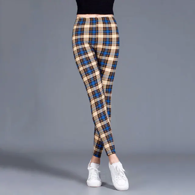 Thin cropped cotton leggings Blue - Shop at LoveMi