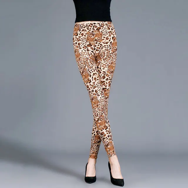 Thin cropped cotton leggings Leopard - Shop at LoveMi