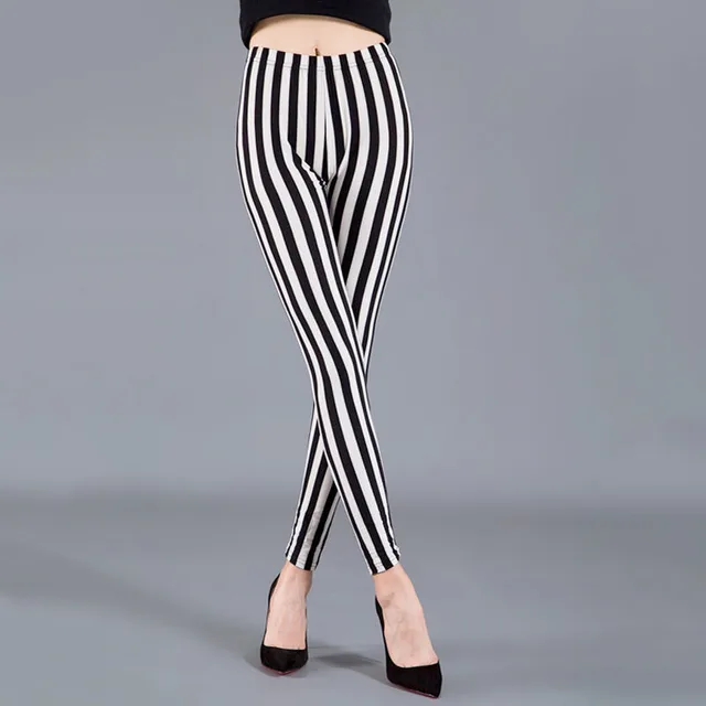 Thin cropped cotton leggings Vertical Stripes - Shop at LoveMi