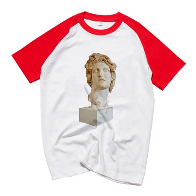 Vaporwave Spring Round Neck Slim Slim Short Sleeved T Shirt Top - Shop at LoveMi