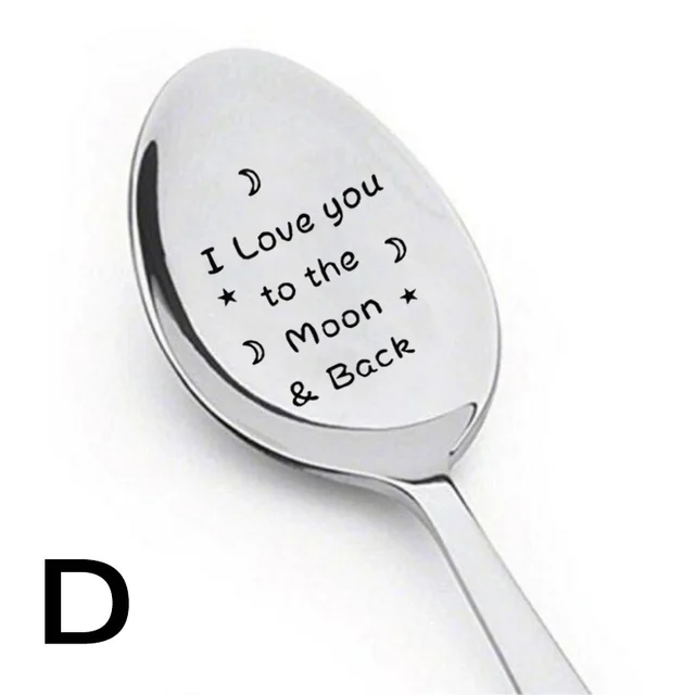 Stainless Steel Spoon Cross Border Meal Spoon Ice Spoon Engraving 17 Optional Good Quality And Good Price - Shop at LoveMi