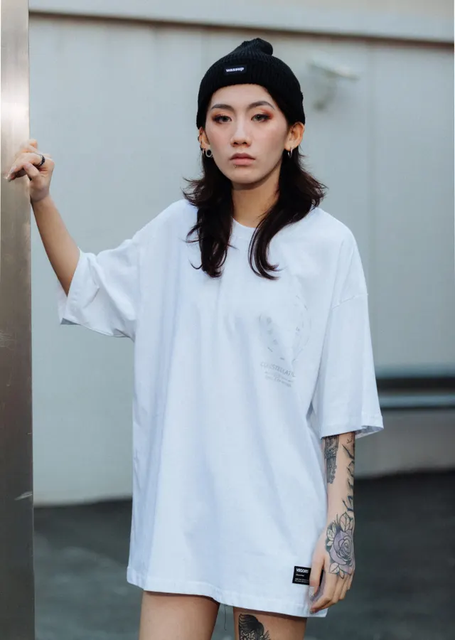 Summer New Street Hip Hop Hot Stamping Print Round Neck Short Fashion Brand Loose Couple Half Sleeve T Shirt White - Shop at LoveMi