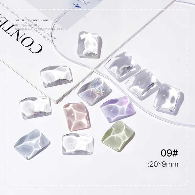 Nail Art Oval Star Transparent Glass Color Card 9 - Shop at LoveMi