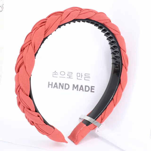 Tooth Anti Slip Twist Braided Wig Headband Headband Hair Accessories Orange - Shop at LoveMi