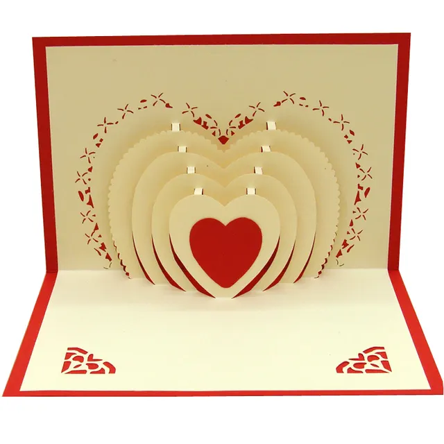 Heart To Heart Valentine's Day Confession Card Wedding Invitation Invitation Card Red - Shop at LoveMi
